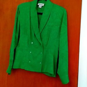 Vintage Lauren Alexandra, Silk, size 8, Kelly Green Blouse